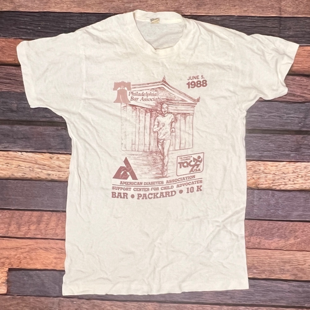 Vintage Single Stitch Philadelphia Bar 1988 Run Race Marathon Tshirt